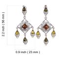Sterling Silver and Baltic Multicolored Amber Earrings "Fay"