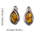 "Harper" Baltic Honey Amber Earrings in Sterling Silver