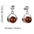 Sterling Silver and Baltic Honey Amber Earrings "Katie"