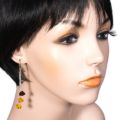 Sterling Silver and Baltic  Leverback  Cherry Honey Amber Dangling Earrings
