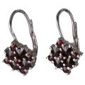 Bohemian Garnet Rhodium Plated Sterling Silver Earrings