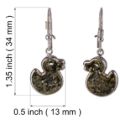 Sterling Silver and Baltic Amber Kidney Hook Green Amber Duck Earrings