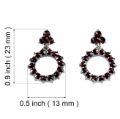 Bohemian Garnet Sterling Silver Rhodium Plated Earrings