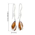 Sterling Silver and Baltic Honey Amber Fish Hook Earrings