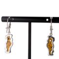 Sterling Silver and Baltic Amber Kidney Hook Honey Amber Parrot Earrings