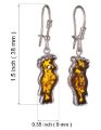 Sterling Silver and Baltic Amber Kidney Hook Honey Amber Parrot Earrings
