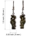 Sterling Silver and Baltic Amber Kidney Hook Green Amber Parrot Earrings