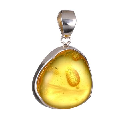 Hand Made Sterling Silver and Baltic Lemon Amber Pendant