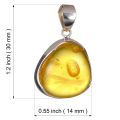 Hand Made Sterling Silver and Baltic Lemon Amber Pendant