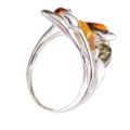 "Layla" Multicolor Baltic Amber Ring in Sterling Silver