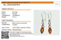 Sterling Silver and Baltic Kidney Hook  Honey Amber Earrings "Iryssa"