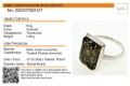 Amber Experts identification report for a greenish Baltic amber ring, showing certificate details and product photo.