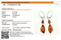 Amber Experts lab certificate (Amber Identification Micro Report No. 220209003150) verifying the pictured earrings as Baltic amber (succinite), transparent orange color, treated classification, weight 3.69 g, dated 10.02.2022 in Gdańsk, Poland, with verification QR code.