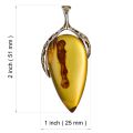 Hand Made Sterling Silver and  Baltic Honey Amber Pendant