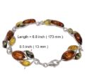 "April" Baltic Amber Bracelet in Sterling Silver