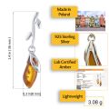 Sterling Silver and Baltic Honey Amber Earrings "Daria"