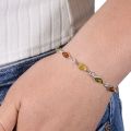 Sterling Silver Multicolored Baltic Amber Bracelet "Alexa", Amber Jewelry Collection