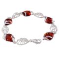 Sterling Silver and Honey Baltic Amber Bracelet " Airya", Amber Jewelry Collection