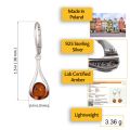 Sterling Silver and Baltic Honey Amber French Lever Back Earrings