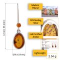 Sterling Silver and Baltic Honey Amber Earrings "Christy"