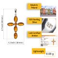 amber cross pendant certified