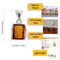 Sterling Silver and Baltic Amber Pendant "Lottie"