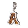 Sterling Silver and Baltic Amber A-Z Initial Pendant Necklace