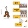 Sterling Silver and Baltic Amber A-Z Initial Pendant Necklace