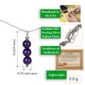 Amethyst Jewelry - Amethyst Necklaces for Women - Amethyst Beads (natural) Necklace Pendant, Includes Italian Sterling Silver Chain. Handmade in the USA