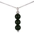 Jade Jewelry - Canadian Jade Necklaces for Women - Jade Beads(natural) Necklace Pendant, Includes Italian Sterling Silver Chain. Handmade in the USA