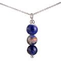 Sodalite Jewelry - Sodalite Necklaces for Women - Sodalite Beads (natural) Necklace Pendant, Includes Italian Sterling Silver Chain. Handmade in the USA
