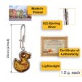 BALTICANA JEWELRY Sterling Silver and Baltic Amber Kidney Hook Honey Amber Duck Earrings