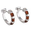 Sterling Silver and Baltic Honey Amber Hoop Earrings