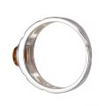 Image of Image of Baltic Honey Amber and Sterling Silver Greek Key Meander Ring - Adjustable, side view