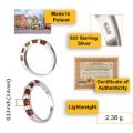 Sterling Silver and Baltic Honey  Amber Half Eternity Ring