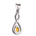 Sterling Silver and Baltic Honey Amber Infinity Pendant