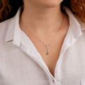 Baltic Honey Amber Infinity Pendant in Sterling Silver