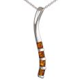 Sterling Silver and Baltic Honey Amber Contemporary Pendant