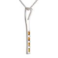 Baltic Honey Amber Contemporary Pendant in Sterling Silver