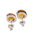 Sterling Silver and Baltic Honey Round Amber Post Back Earrings