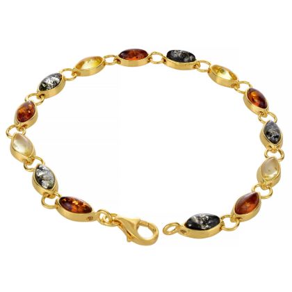 gold bracelet with amber stone main
