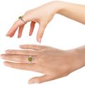 Sterling Silver and Baltic Green Amber Irish Claddagh Ring
