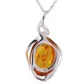 amber sterling silver pendant 925 stamp
