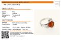 Baltic Honey Amber Claddagh Ring in Sterling Silver