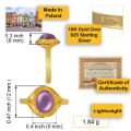 Amethyst Oval Ring in Gold-Plated Sterling Silver