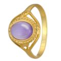 Amethyst Oval Ring in Gold-Plated Sterling Silver