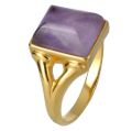 rectangular amethyst ring in gold image