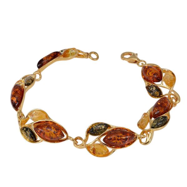 gold bracelet with amber stone main picture