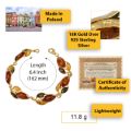 gold bracelet with amber stone certificate