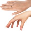 Celtic Knots Baltic Honey Amber Ring in Sterling Silver
